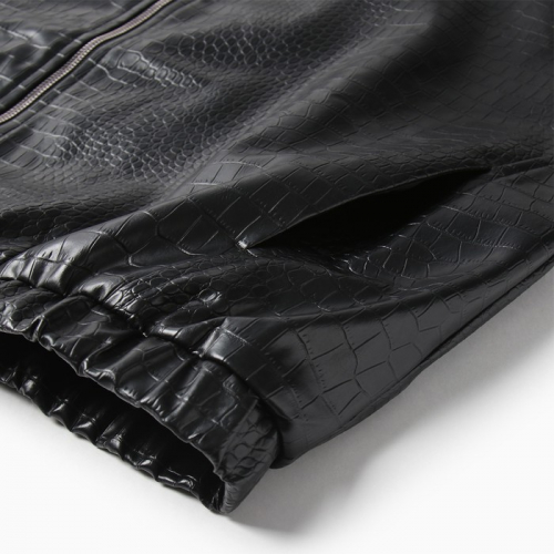 Жакет женский демисезонный MINAKU: Eco leather, чёрный, размер 46