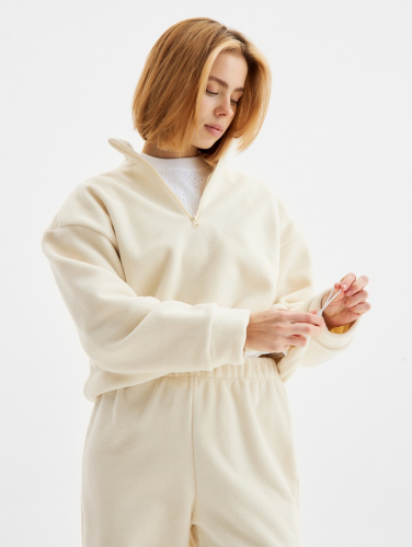 Костюм женский (анорак и брюки) MINAKU: Fleece Soft, цвет бежевый, р-р 48