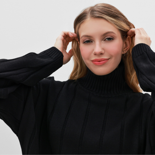 Костюм женский (джемпер+брюки) MINAKU:Knitwear collection цвет черный, р-р 42-44