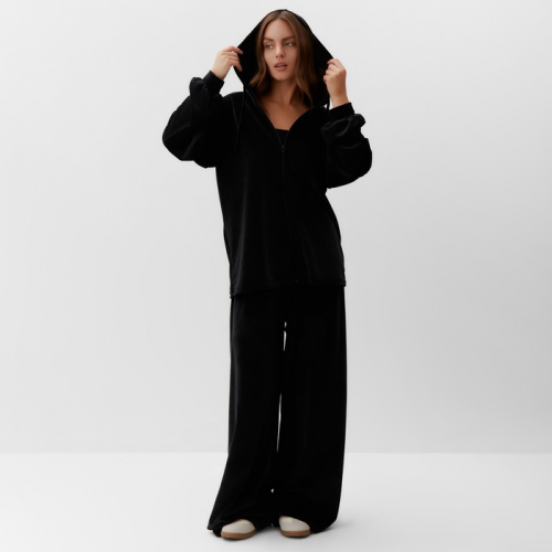 Костюм женский (толстовка и брюки) KAFTAN Plushy р. 48-50, черный