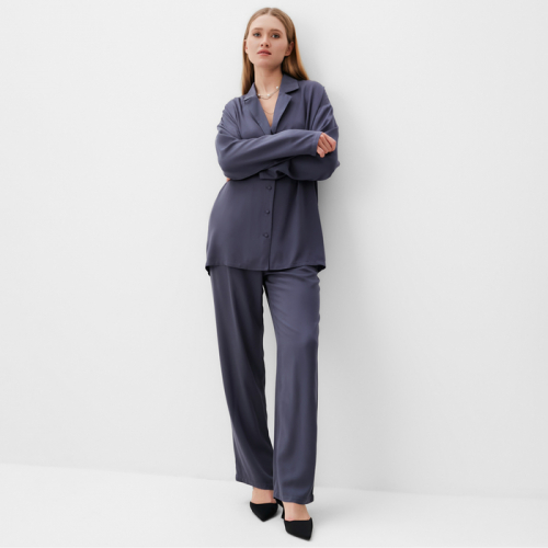Костюм женский (рубашка, брюки) MINAKU:Casual Collection цвет графит, р-р 42