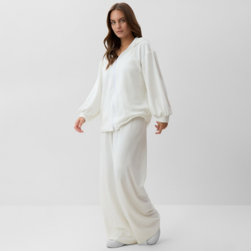 Костюм женский (толстовка и брюки) KAFTAN Plushy р. 40-42, белый