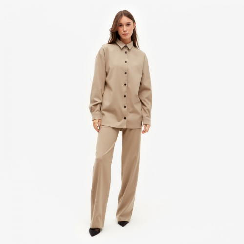 Костюм женский (рубашка, брюки) MINAKU: Casual collection цвет бежевый, размер 42