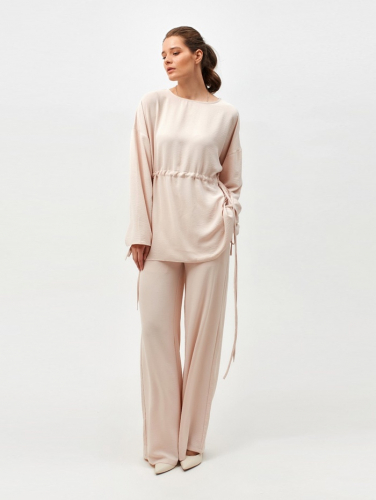 Костюм женский (туника, брюки) MINAKU: Casual Collection цвет бежевый, размер 44