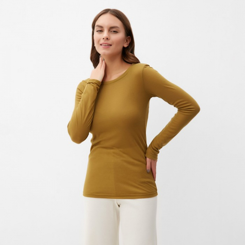 Лонгслив женский KAFTAN: Basic line, тёмно-оливковый, размер 48-50