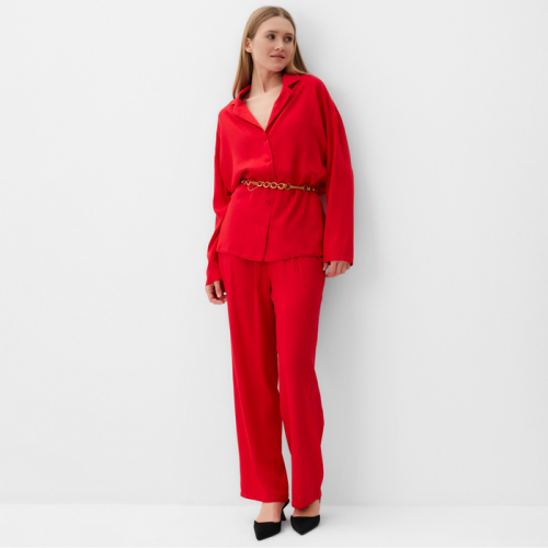 Костюм женский (рубашка , брюки) MINAKU:Casual Collection цвет красный, размер 44