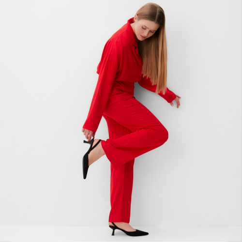 Костюм женский (рубашка , брюки) MINAKU:Casual Collection цвет красный, размер 44