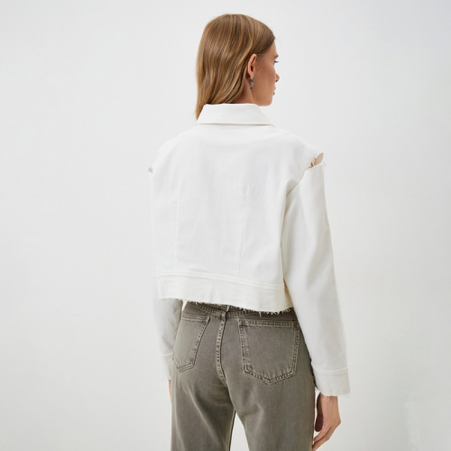 Рубашка женская укороченная с разрезами MIST: Denim р.42, белый