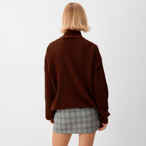 Кардиган на пуговицах женский MINAKU: Casual Collection, шоколад, размер 48