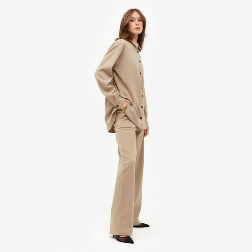 Костюм женский (рубашка, брюки) MINAKU: Casual collection цвет бежевый, размер 42