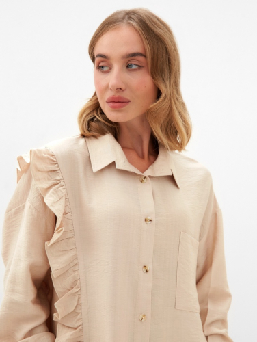 Костюм женский (блузка, шорты) MINAKU: Casual Collection цвет бежевый , р-р 50