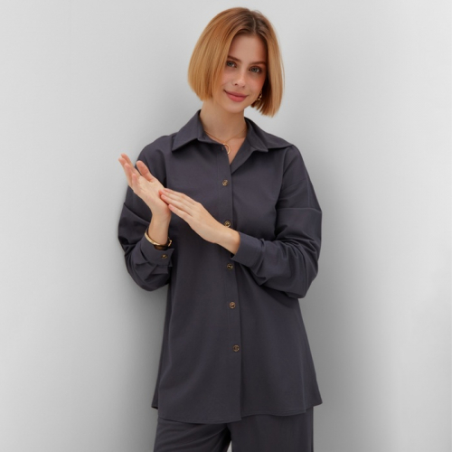 Комплект женский (сорочка, брюки) MINAKU: Home collection цвет графит, р-р 54