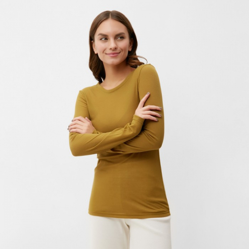 Лонгслив женский KAFTAN: Basic line, тёмно-оливковый, размер 48-50