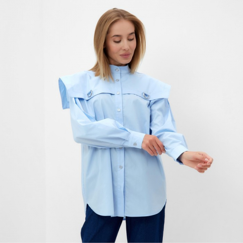Блузка женская MINAKU: Casual Collection цвет голубой, р-р 52