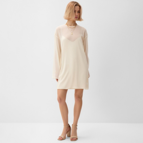 Платье женское с подкладом MINAKU: Casual Collection, белое, размер 48