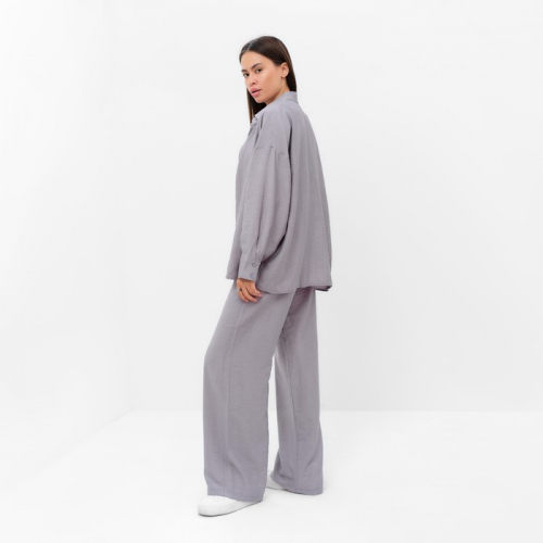Костюм женский (рубашка и брюки) MIST Summer Time, р.50, серый