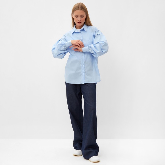 Блузка женская MINAKU: Casual collection цвет голубой, р-р 52