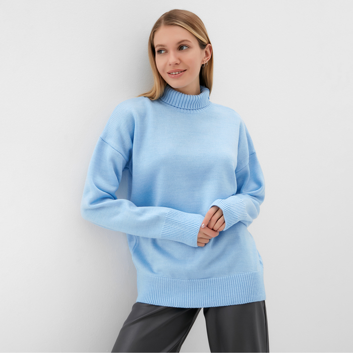 Джемпер вязаный женский MINAKU: Knitwear collection цвет голубой, р-р 42-44