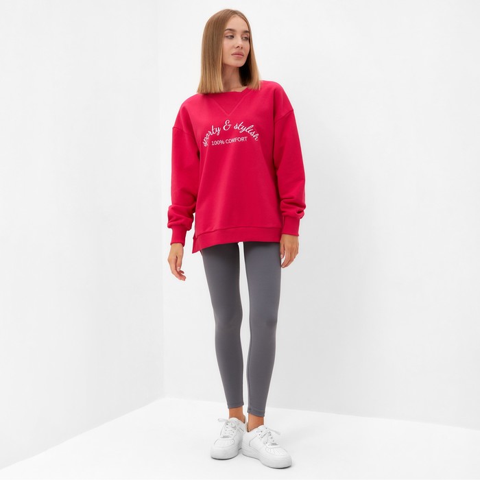 Джемпер женский MINAKU:MINAKU: SPORTY & STYLISH цвет фуксия, р-р 54