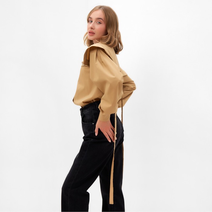 Блузка женская MINAKU: Casual Collection цвет бежевый, р-р 52