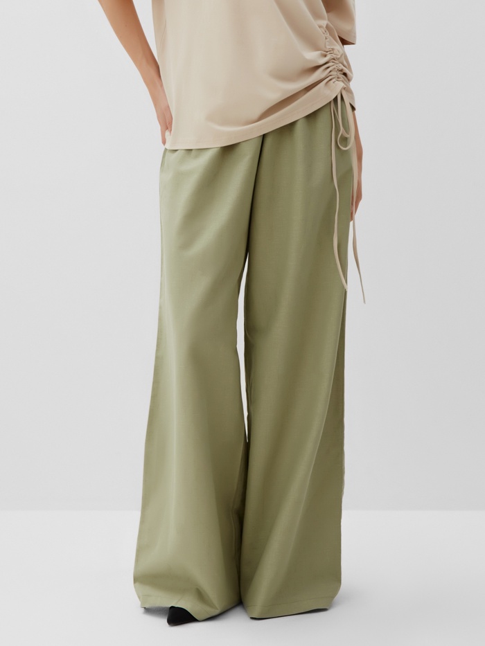 Брюки женские oversize MINAKU: MINAKU: Safari цвет мятный, размер 50