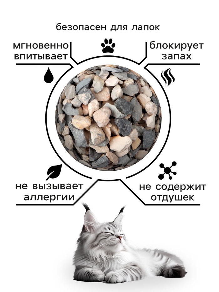 Наполнитель минеральный впитывающий «Пижон» для длинношерстных кошек, 15 л