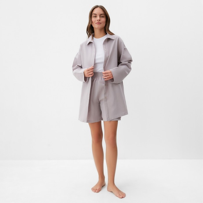 Комплект женский (рубашка, шорты) KAFTAN размер 48-50, серый