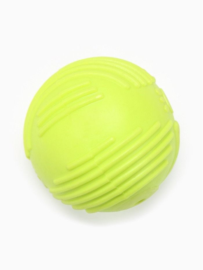 Мяч рифленый «Суперпес», TPR, 6.5 см, жёлтый