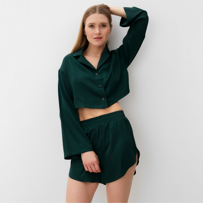 Комплект (сорочка, шорты) женская MINAKU: Home collection цвет изумруд , р-р 42