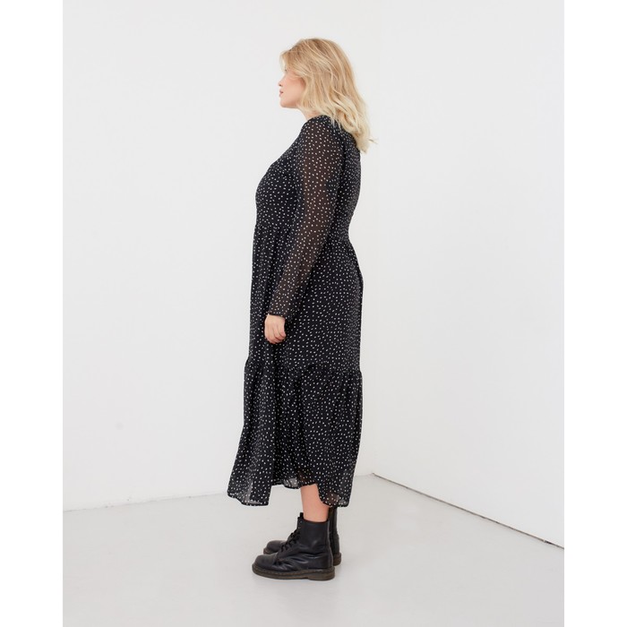 Платье женское миди MIST plus-size, р.52, черный