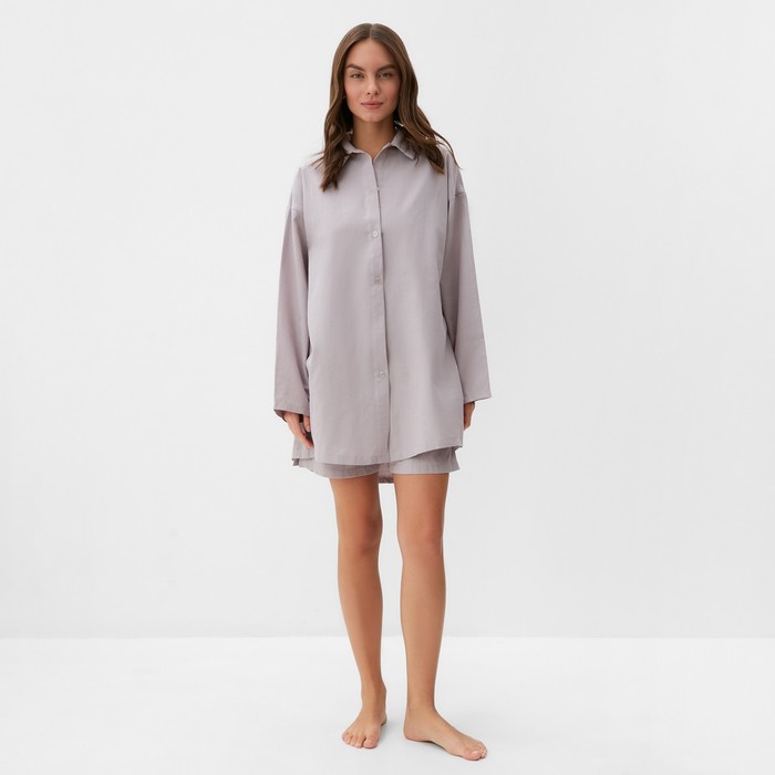 Комплект женский (рубашка, шорты) KAFTAN размер 48-50, серый