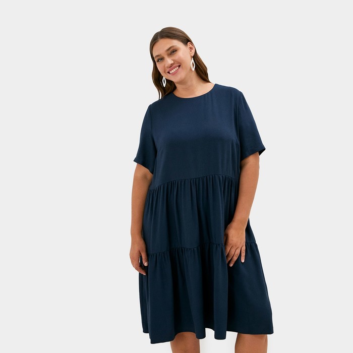 Платье женское MIST plus-size, размер 50, цвет тёмно-синий
