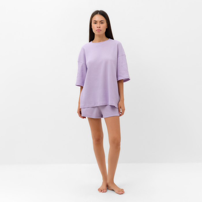 Комплект женский (футболка, шорты) KAFTAN Basic line, р. 48,сиреневый