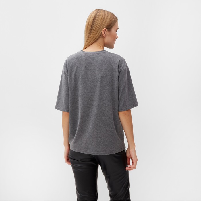 Футболка женская с кулиской MINAKU REGULAR FIT: цвет серый, р-р 50