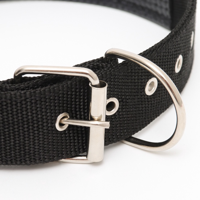 Ошейник «Комфорт» комбинированный, 70×4 см, ОШ 51-61 см, чёрный