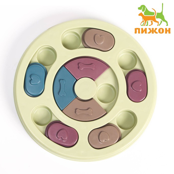 Игрушка интеллектуальная для лакомств, 14×3 см, зелёная