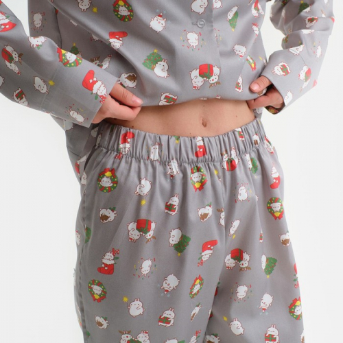 Пижама новогодняя женская KAFTAN Зайка, цвет серый, размер 40-42