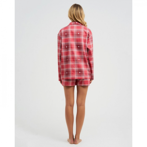Пижама (рубашка, шорты) женская KAFTAN Red, размер 44-46