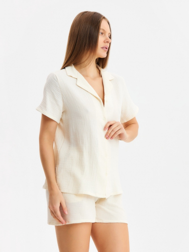 Комплект домашний женский (рубашка, шорты) KAFTAN Basic размер 44-46, молочный