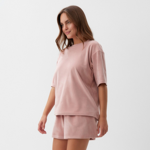 Костюм женский (футболка и шорты) KAFTAN Plushy р. 48-50, розовый