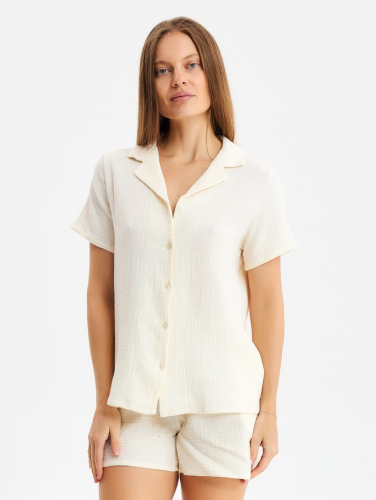 Комплект домашний женский (рубашка, шорты) KAFTAN Basic размер 44-46, молочный