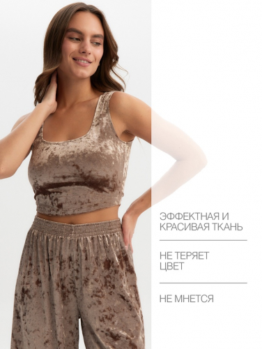 Топ женский KAFTAN Velvet, размер 48-50, кофейный