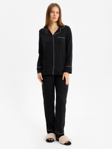 Комплект женский (рубашка и брюки) KAFTAN Leo black collection, размер 40-42, чёрный
