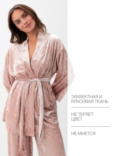 Костюм женский (жакет и брюки) KAFTAN «Бархат», размер 52-54, розовый