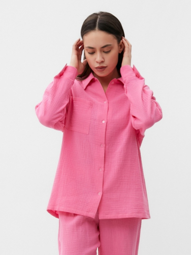 Комплект домашний женский (рубашка, брюки) KAFTAN Basic размер 44-46, розовый
