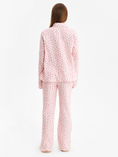 Комплект домашний женский (рубашка, брюки) KAFTAN «Муслин: pink leopard» размер 40-42, розовый