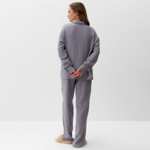 Комплект домашний женский (рубашка, брюки) KAFTAN Basic размер 48-50, серый