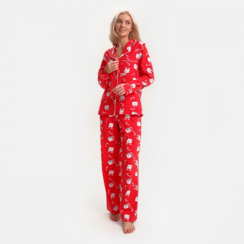 Пижама новогодняя женская (рубашка и брюки) KAFTAN Cats, размер 40-42
