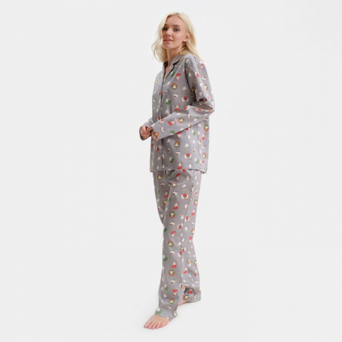 Пижама новогодняя женская KAFTAN Зайка, цвет серый, размер 40-42