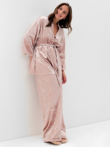 Костюм женский (жакет и брюки) KAFTAN «Бархат», размер 40-42, розовый